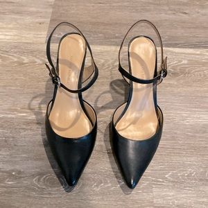 Women’s ankle strap sling back pumps from Banana Republic